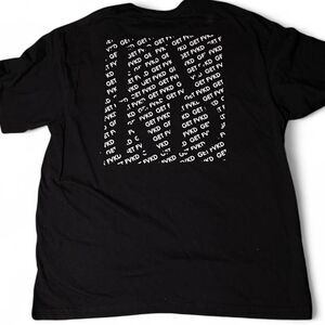 "FVKD" Repetitive Text (Back) THC Vape Graphic Tee | Minimalist Streetwear L